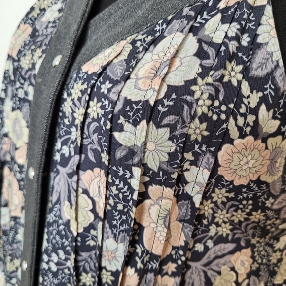 Davi & Dani Sleevelss Floral Snap-Front A-Line Ankle Length Maxi Dress - Size S - Picture 9 of 16